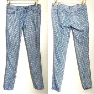 EUC FREE PEOPLE CHECKERBOARD SKINNY JEANS SIZE 27